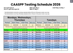 PLEASE BRING A CHARGED CHROMEBOOK, AND YOUR CHARGER FOR TESTING WEEK!